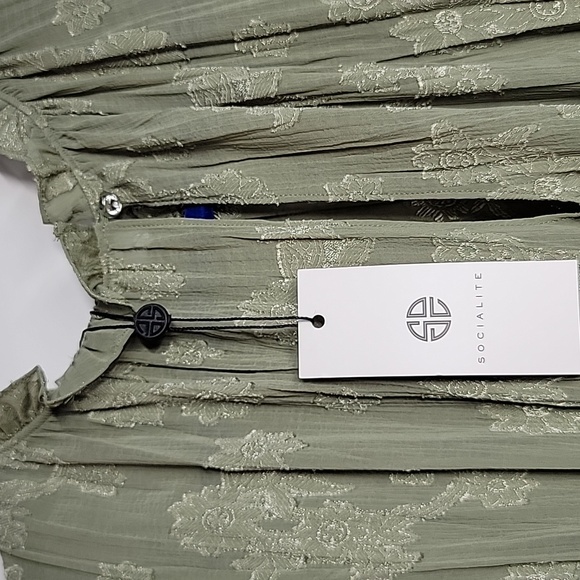 SOCIALITE NWT FLORAL JACQUARD TIERED SLEEVELESS DRESS SZ LARGE - Picture 11 of 15